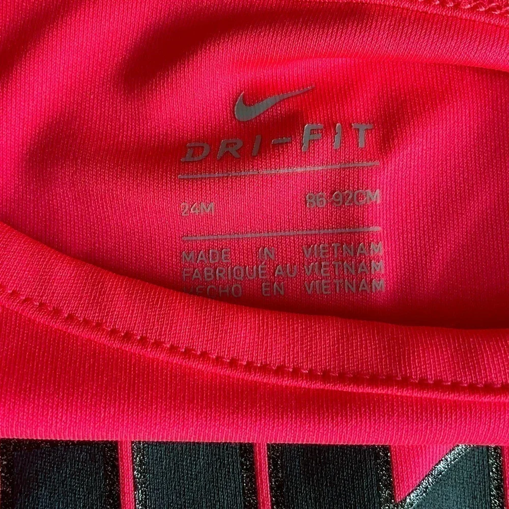 NIKE Dri-Fit Ruffle Back Pink Top Size 24 Months